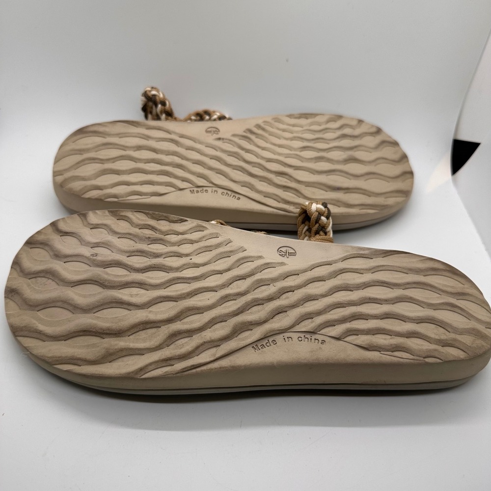 Mecnya Braided Strap Sandal Comfort Casual Tan, Beige, Cream Color Woven Shoes - Picture 9 of 9